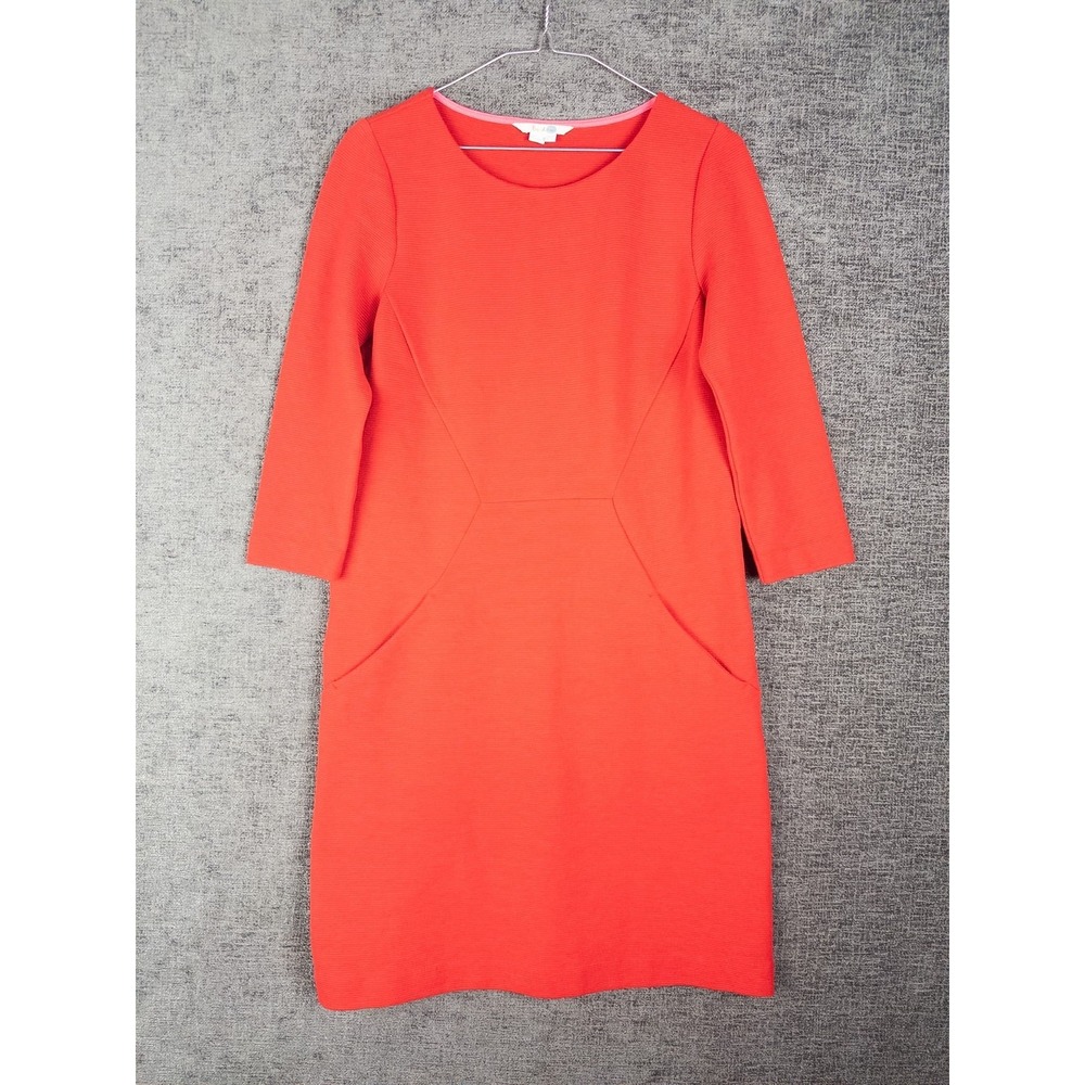 Boden‎ Shift Dress Womens 4R Red Textured Solid Business Career Cotton Blend